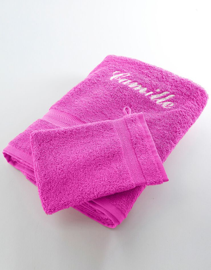 Serviette éponge personnalisable confort moelleux (fuchsia)