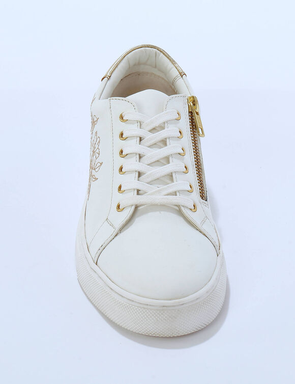 Baskets brodées et zippées  (blanc)