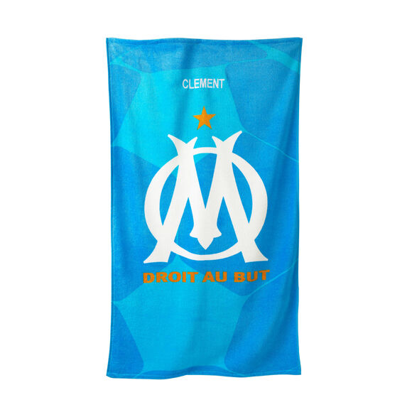 Drap de bain enfant OM® personnalisable, éponge et velours coton - 320g/m2  (bleu)