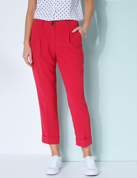 Pantalon 7/8ème fuselé fluide (framboise)