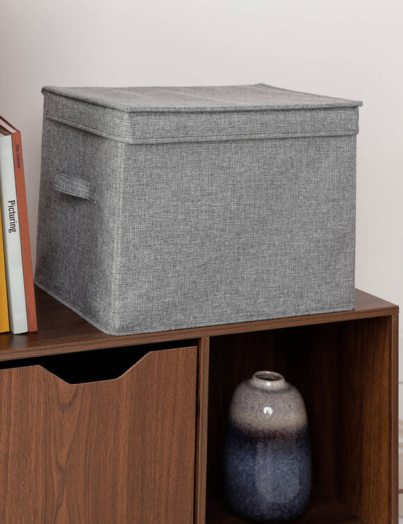 Bo&icirc;te de rangement pliable grise grand format (gris)