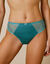 Slip in glanstricot en kant Salford - set van 2 (laguneblauw + smaragd)