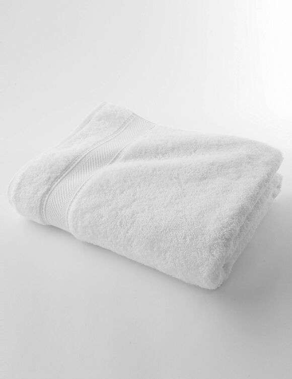 Collection serviettes de bain unies 540g/m2 confort luxe  (blanc)
