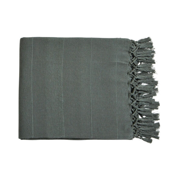 Nappe coton tissage artisanal (vert grisé)