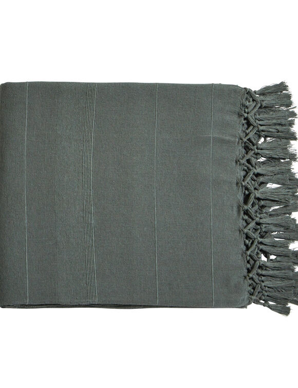 Nappe coton tissage artisanal (vert grisé)