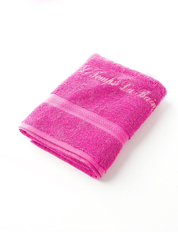 Effen handdoek, zacht comfort, personaliseerbaar (fuchsia)