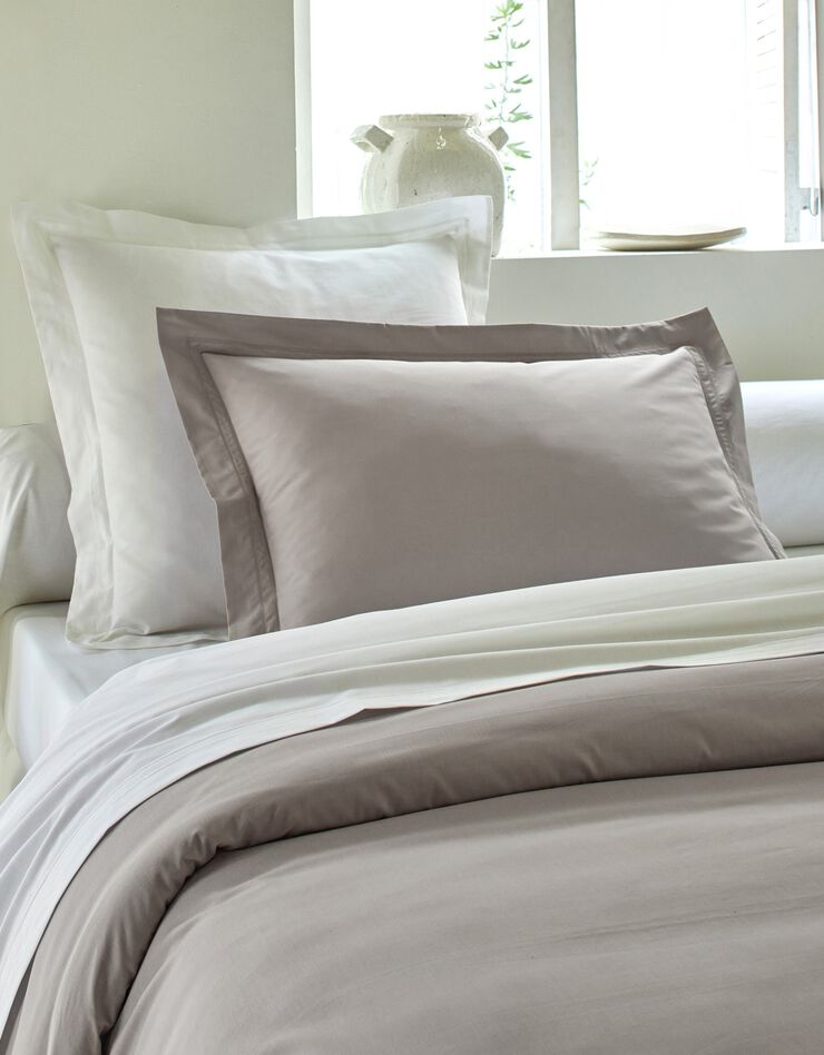Linge de lit uni percale (taupe)