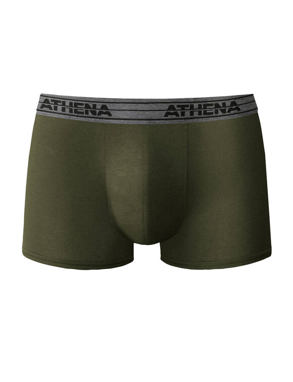 Boxer Basic Coton - lot de 4 (noir + gris + vert)