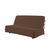 Housse clic-clac standard matelass&eacute;e coton bachette uni (chocolat)