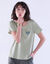 T-shirt manches courtes, imprimé placé coeurs dorés (vert tilleul)