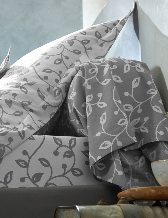 Linge de lit Héritage flanelle à motifs volutes (gris)