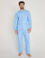 Pyjama bedrukt met print van polyester/katoen popeline (blauw)
