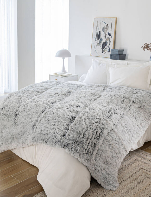 Dekbed van synthetisch bont(**) 600 g/m&sup2; (chin&eacute; grijs)