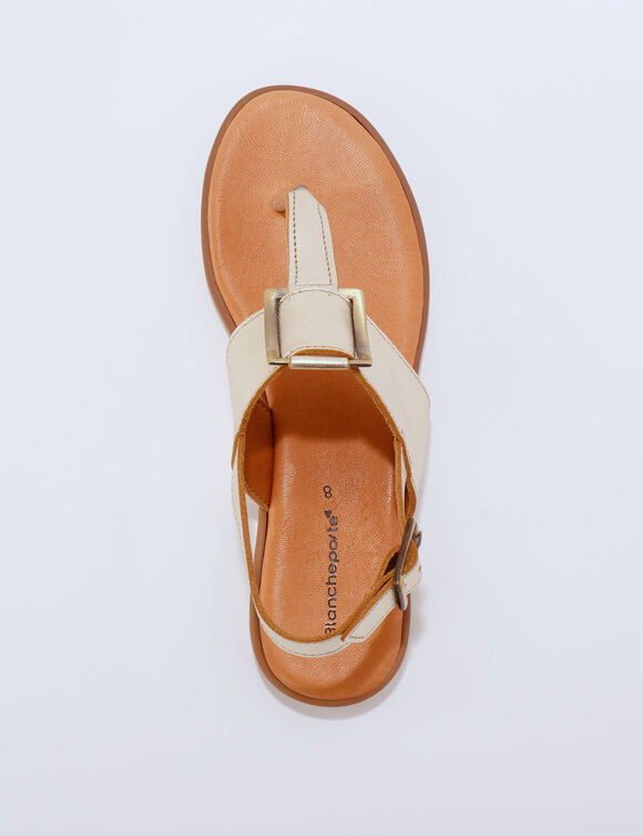 Sandales entredoigt cuir (goudkleurig)