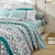 Linge de lit Marlow imprim&eacute; g&eacute;om&eacute;trique - coton 57 fils/cm&sup2; (gris / vert)