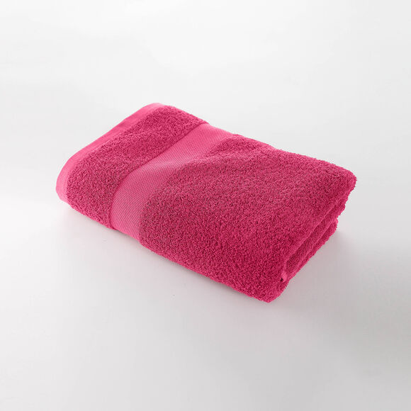 Collection serviettes de bain unies coton modal 500 g/m² (framboise)
