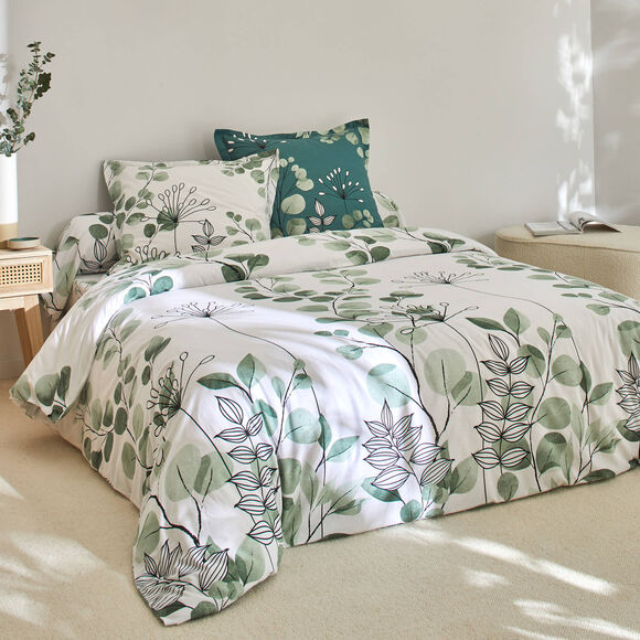 Linge de lit Danae imprim&eacute; - coton 57 fils/cm&sup2; (vert d'eau)