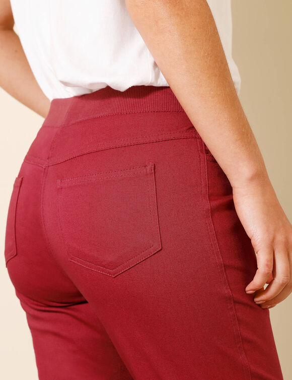 Pantalon droit "ultra confort" taille élastiquée (rouge)