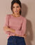 Effen T-shirt met ronde hals, in stretchstof (blushroze)