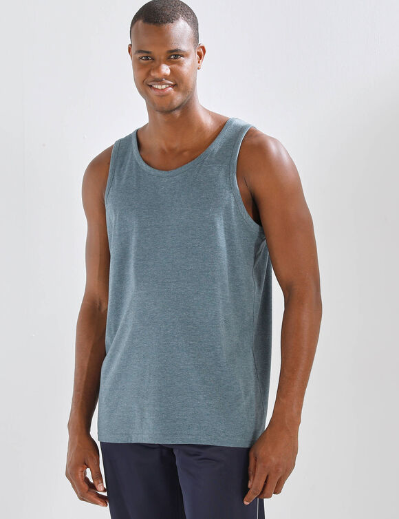 D&eacute;bardeur uni col rond (azur chin&eacute;)