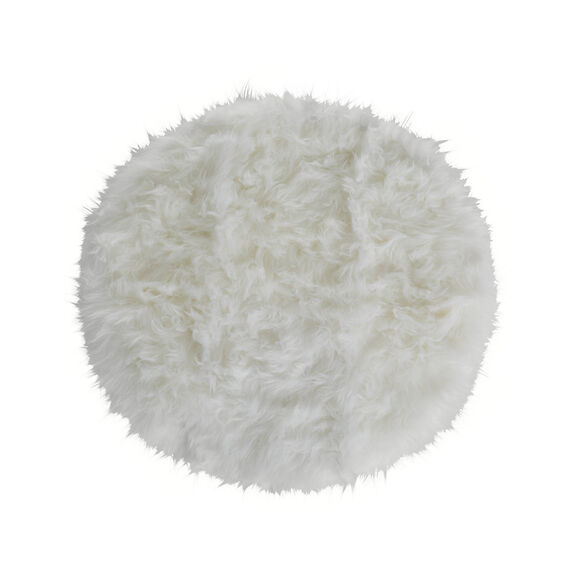Tapis rond poils longs (naturel)