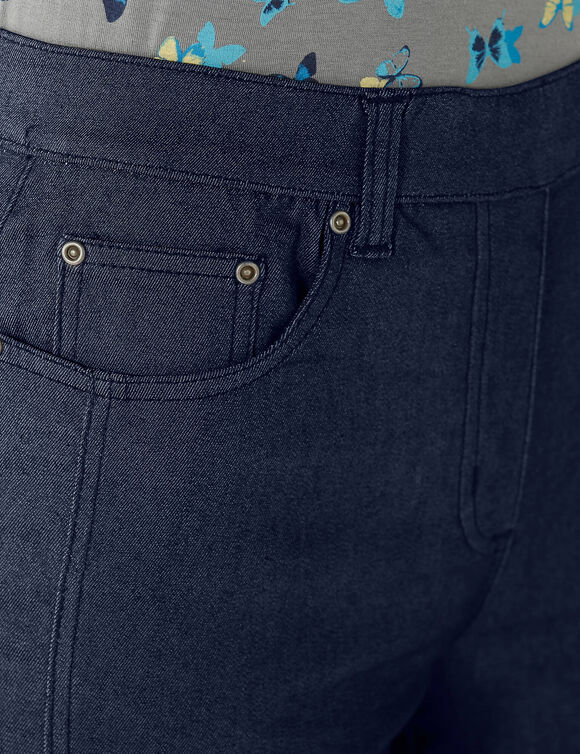 Pantalon stretch coutures affinantes (marine)