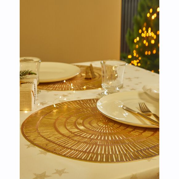 Set van 2 metallic placemats (goudkleurig)