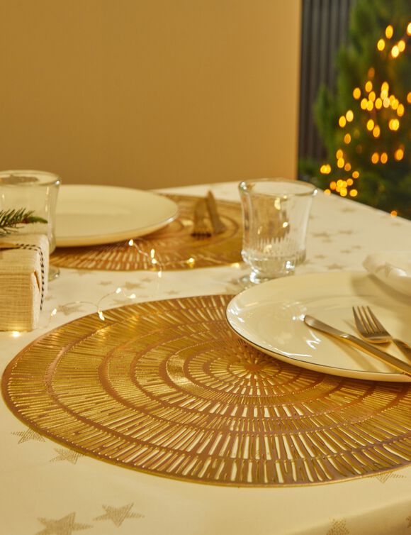 Set van 2 metallic placemats (goudkleurig)