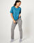 Boxy T-shirt met ellebooglange mouwen (eendenblauw)