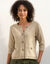 Cardigan met knoopsluiting en zakken, mouwen op ellebooglengte (vlaskleur)