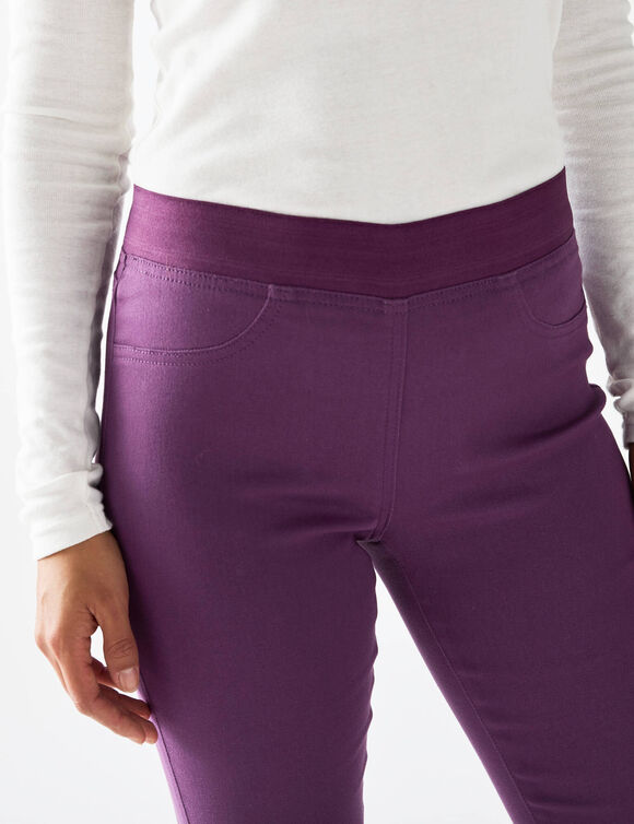 Jegging grande stature - taille élastiquée ultra confort (prune)