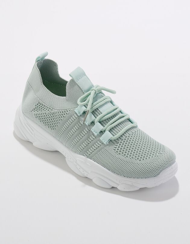 Baskets de sport légères à enfiler, textile mesh (vert d'eau)