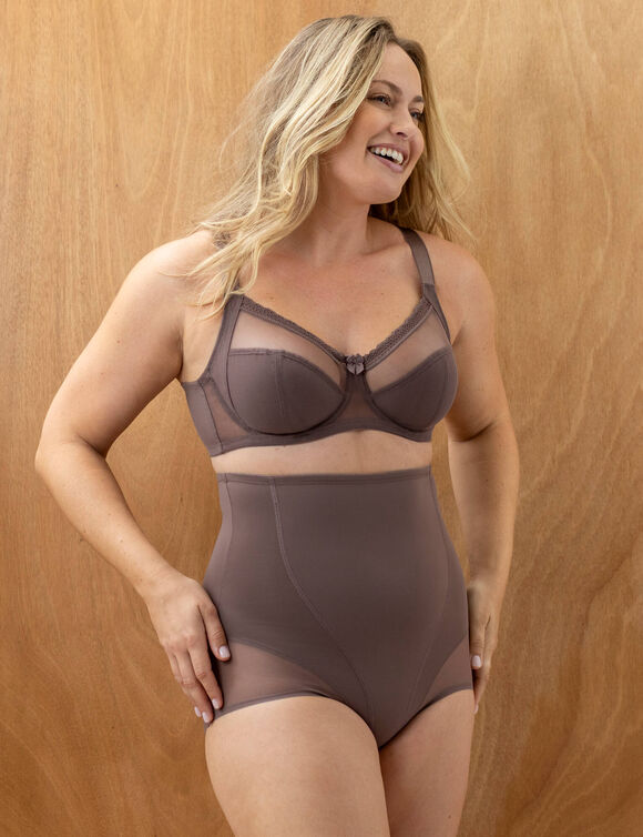 Soutien-gorge grand maintien en maille sculptante - avec armatures (café)