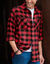 Hemd in flanel met Schotse ruiten (rood / zwart)