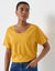 T-shirt met ronde hals en korte mouwen (kerrie)