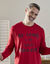 Pyjama met lange mouwen, "fabuleux" print (rood / marine)