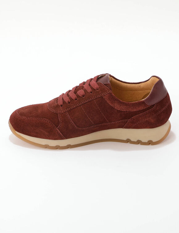 Sneakers van spaltleer (bordeaux)