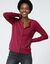 Cardigan boutonn&eacute; col rond uni, toucher doux (prune)