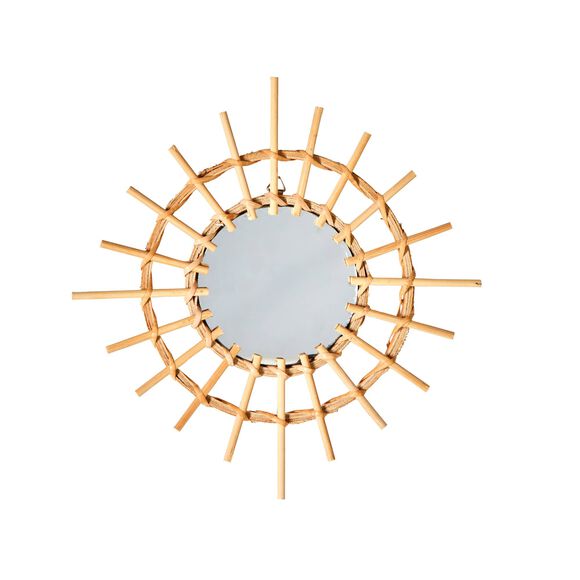 Miroir rond rotin - lot de 3 (bois)