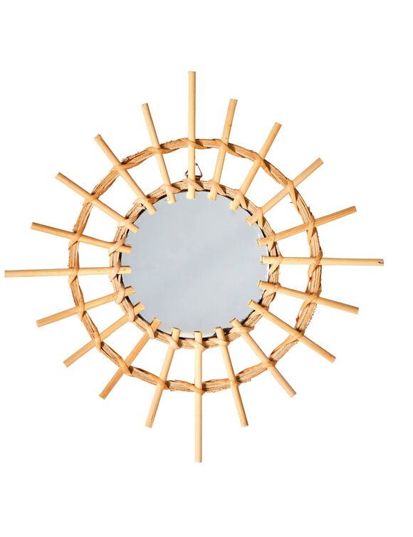 Miroir rond rotin - lot de 3 (bois)