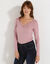 Warm T-shirt met lange mouwen, in wolmengeling (grijsroze)