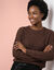 Pull maille anglaise fantaisie, toucher doux (chocolat)
