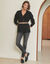 Gilet long boutonn&eacute;, volume loose (noir)