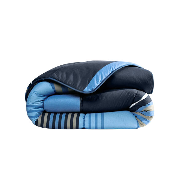 Bedrukt dekbed in katoen Detroit 200g/m2 (marine)