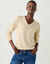 Pull col V, laine d'agneau (beige)