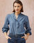 Bloes met fronskraag, chambray (stone)