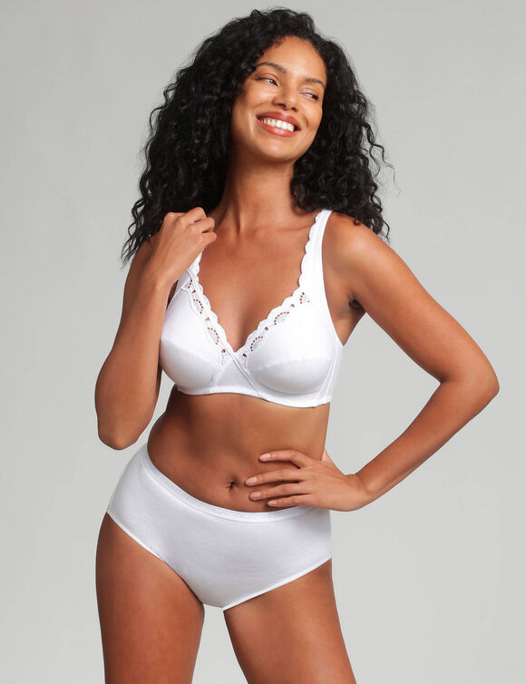 Soutien-gorge forme embo&icirc;tante cotton support - sans armatures (blanc)