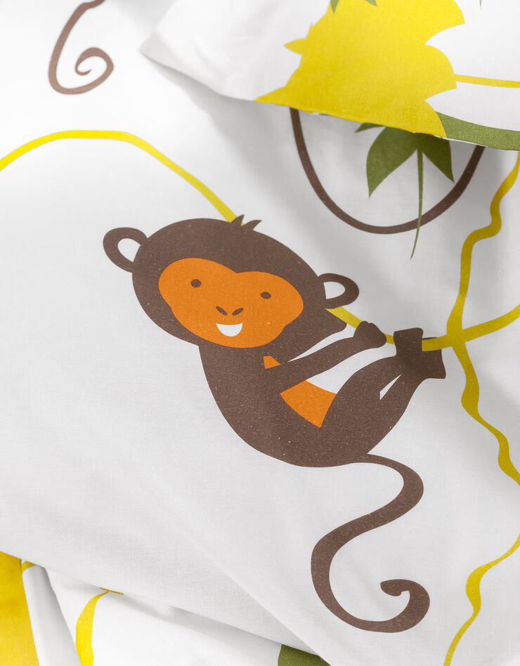 Linge de lit enfant Jungle imprimé animaux 1 personne - coton, beige, hi-res image number 3