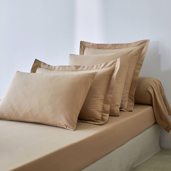 Linge de lit uni polyester-coton Colombine (grège)
