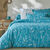 Linge de lit Alessia en coton imprimé fleuri (bleu)
